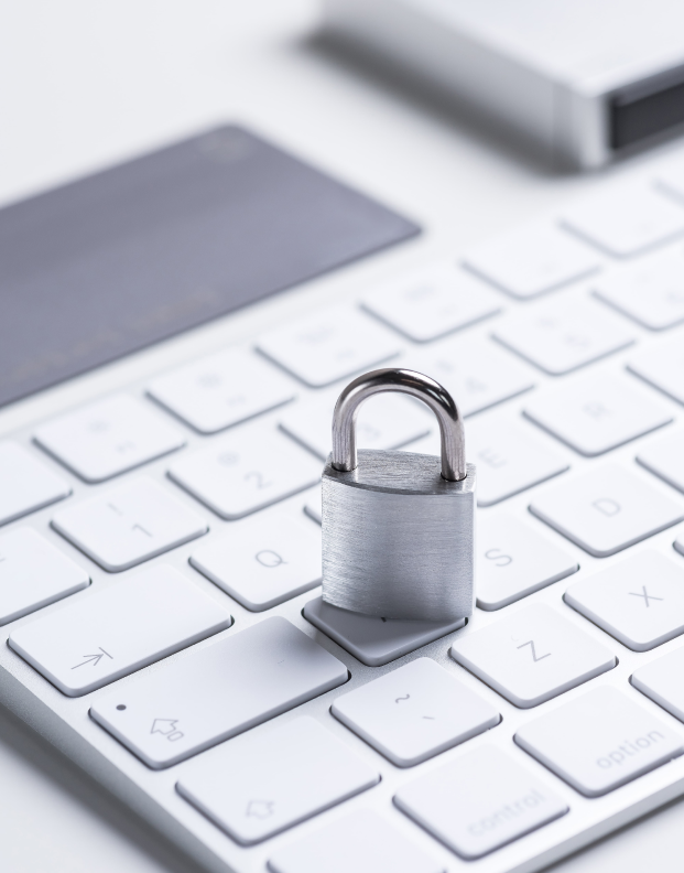 Padlock on keyboard